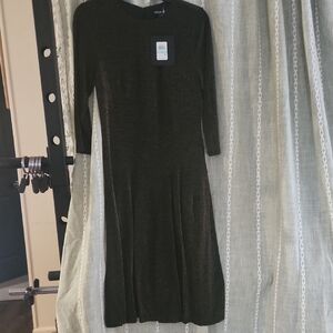 Halston Heritage Black Sparkly Long Sleeve Dress